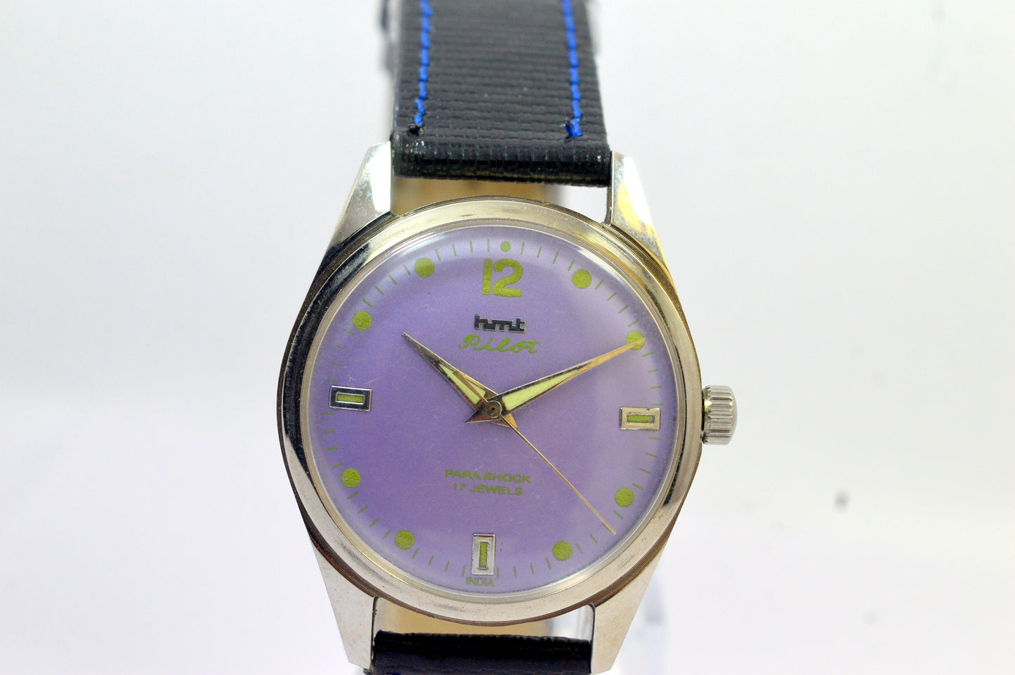 Hmt Pilot Purple Dial 17 Jewels Analog Wrist Watch For Mens
