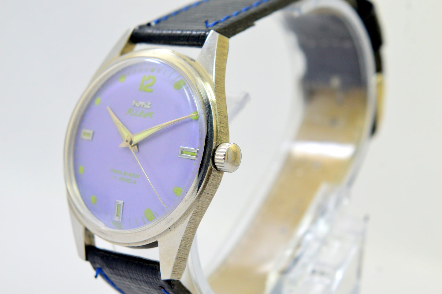 Hmt Pilot Purple Dial 17 Jewels Analog Wrist Watch For Mens