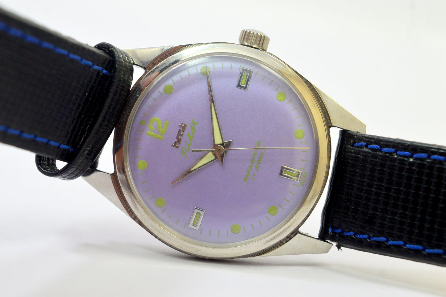 Hmt Pilot Purple Dial 17 Jewels Analog Wrist Watch For Mens