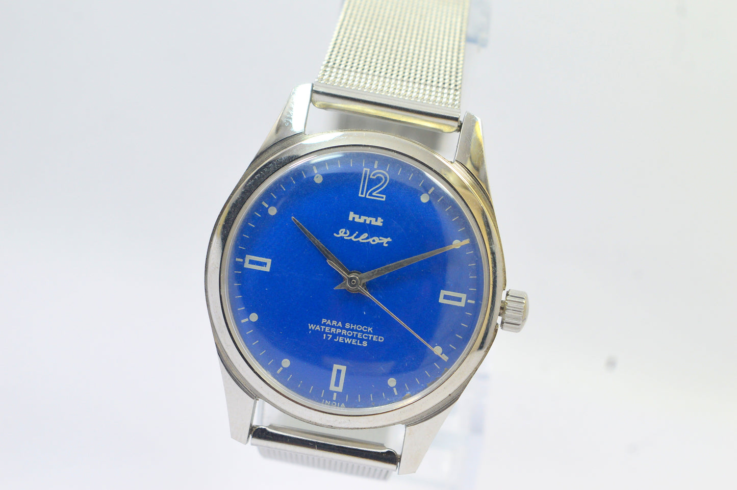 Hmt Pilot Blue Dial 17 Jewels Analog Wrist Watch For Men