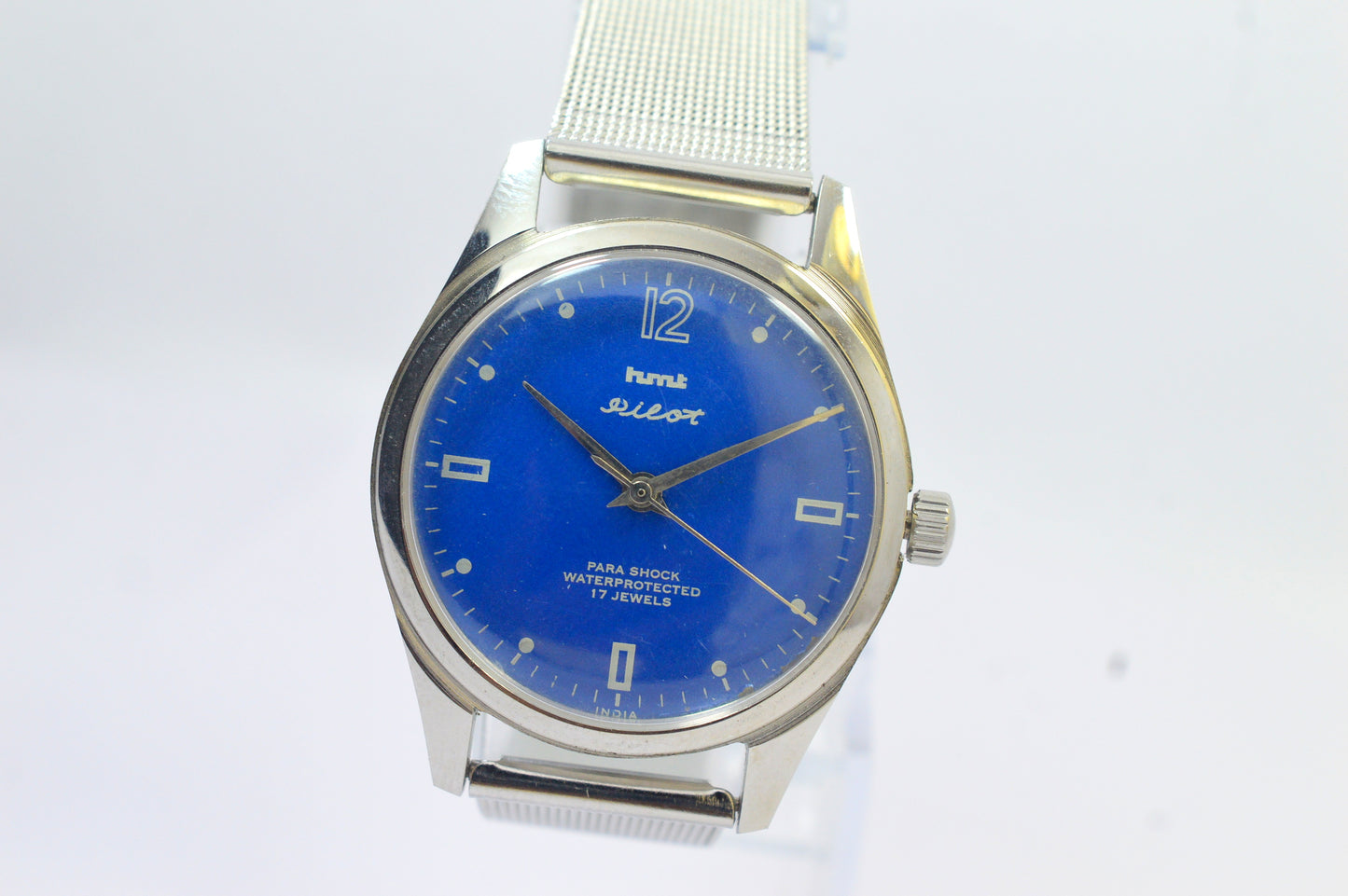 Hmt Pilot Blue Dial 17 Jewels Analog Wrist Watch For Men