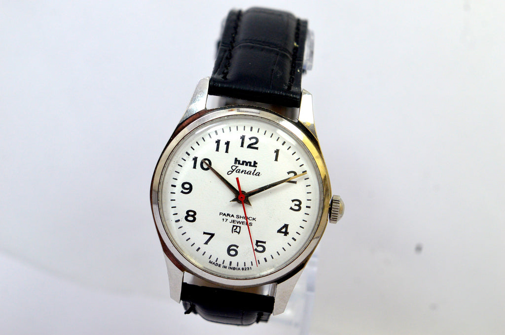 HMT JANATA WHITE DIAL ANALOG 17 JEWELS WRIST WATCH FOR MEN