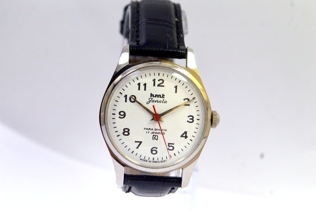 HMT JANATA WHITE DIAL ANALOG 17 JEWELS WRIST WATCH FOR MEN