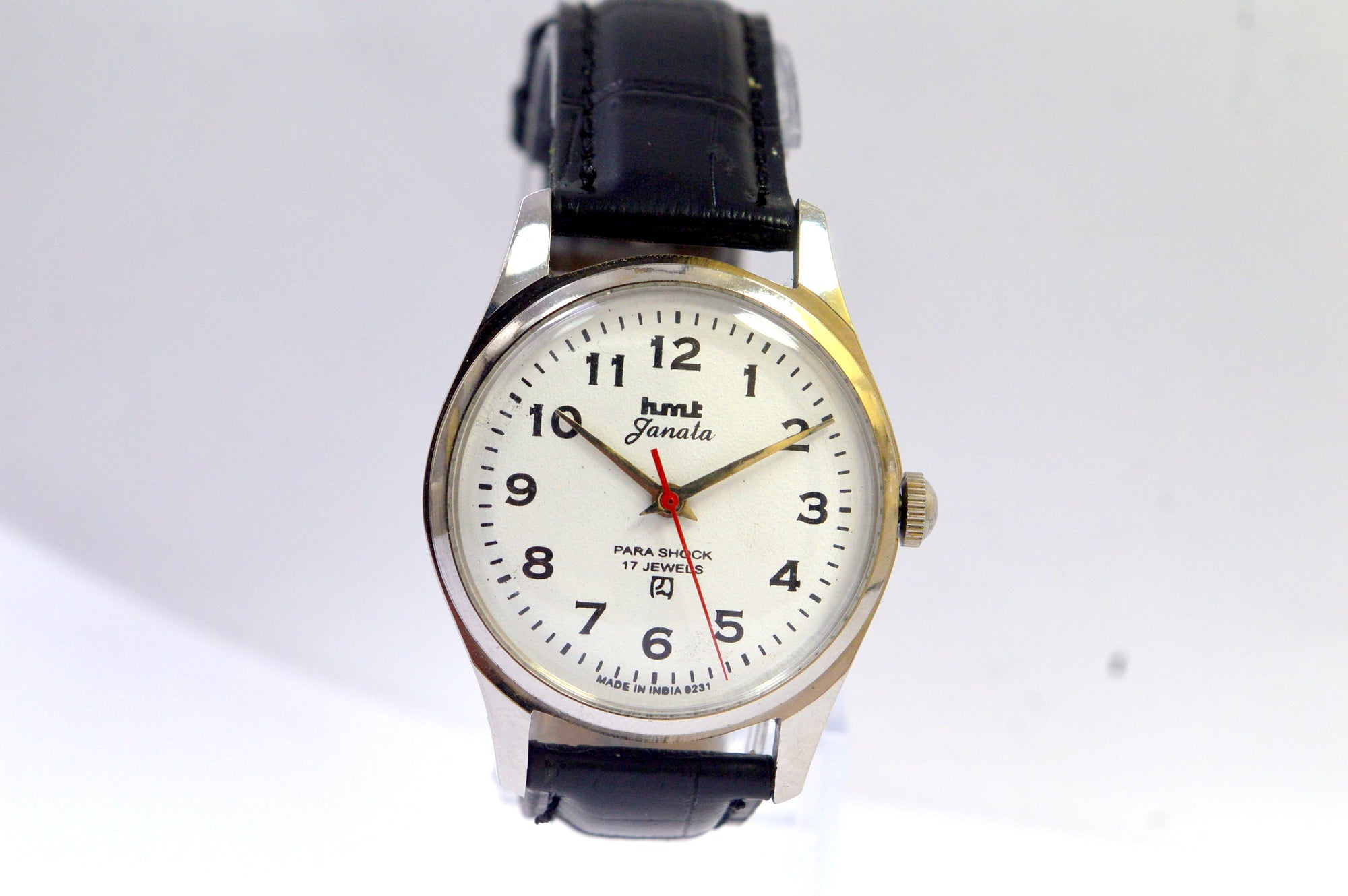 HMT JANATA WHITE DIAL ANALOG 17 JEWELS WRIST WATCH FOR MEN