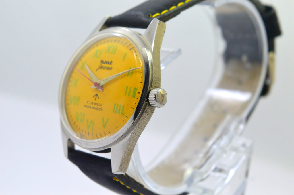 Hmt Jawan Yellow Dial Roman Figure Analog Wrist WAtch For Men's