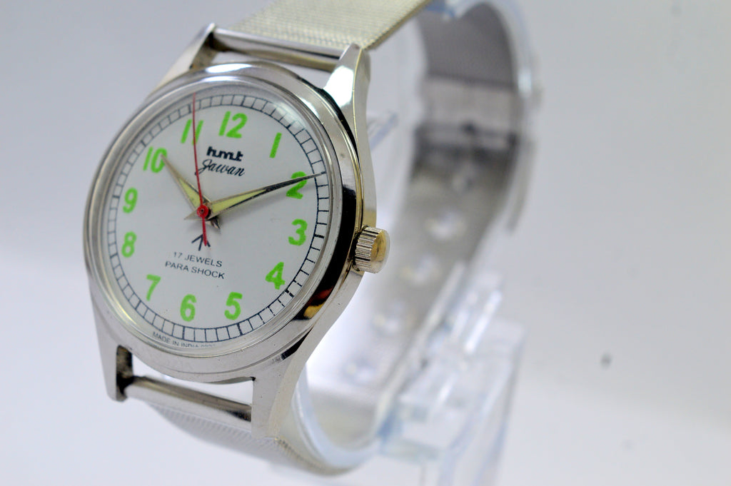 Hmt Jawan White Dial Analog 17 Jewels Wrist watch For Men