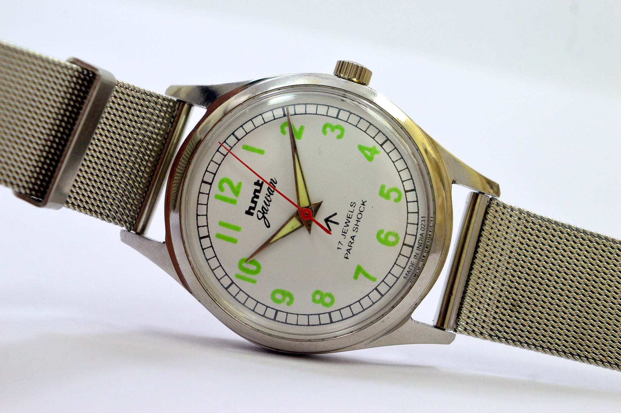 Hmt Jawan White Dial Analog 17 Jewels Wrist watch For Men