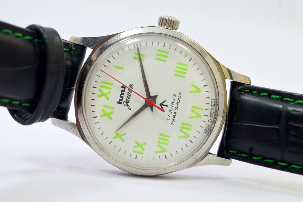 Hmt Jawan White Dial 17 Jewels Analog Wrist Watch For Men