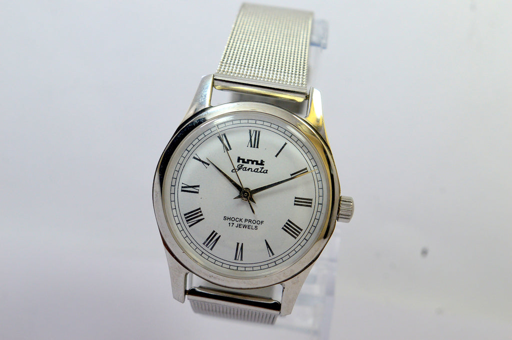 Hmt Janata White Dial 17 jewels Analog Wrist Watch For Men