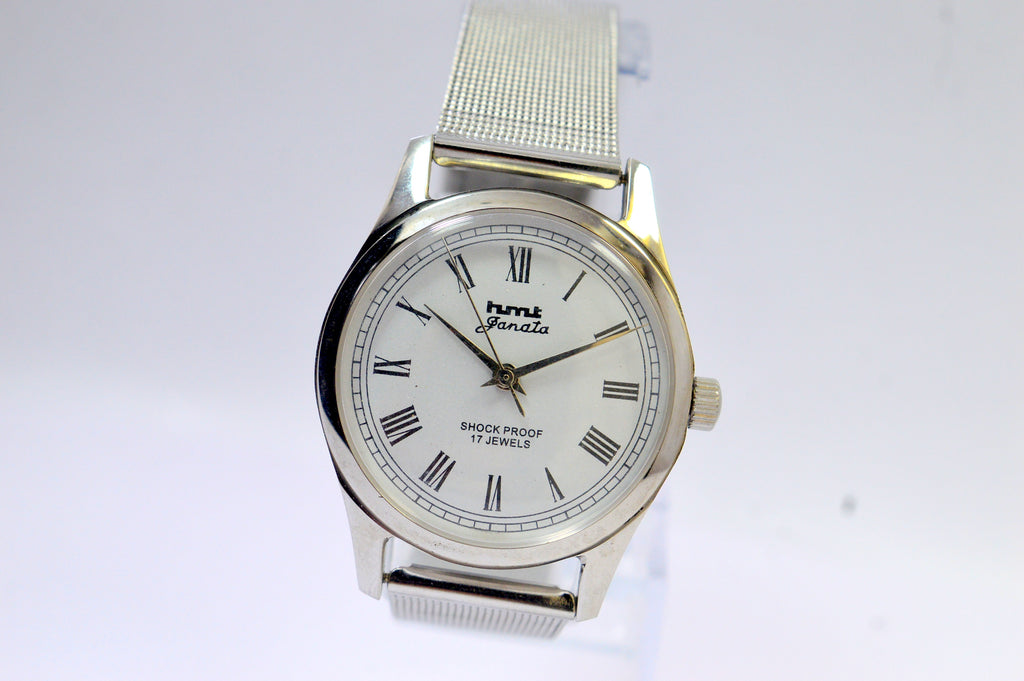 Hmt Janata White Dial 17 jewels Analog Wrist Watch For Men
