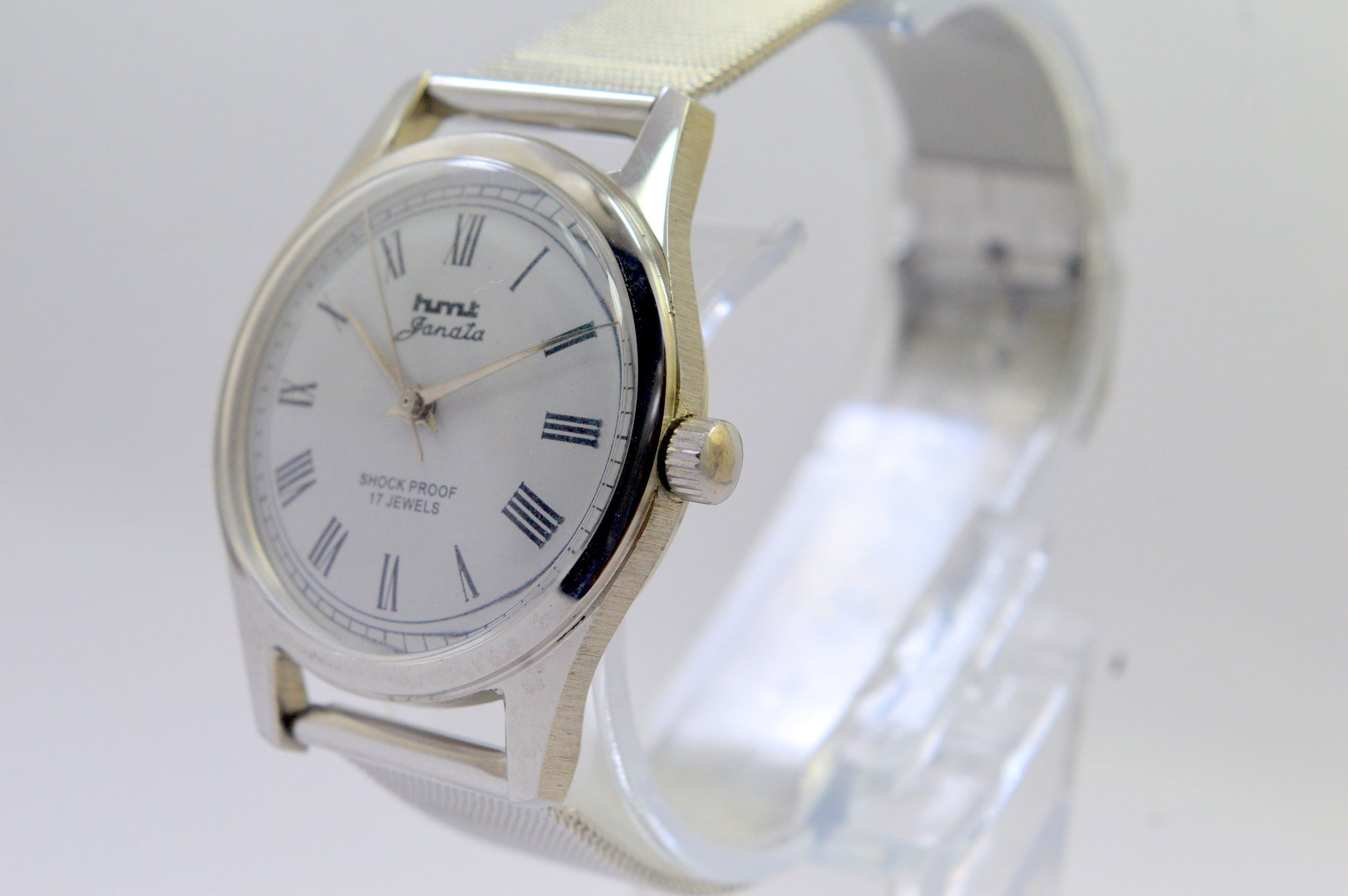 Hmt Janata White Dial 17 jewels Analog Wrist Watch For Men