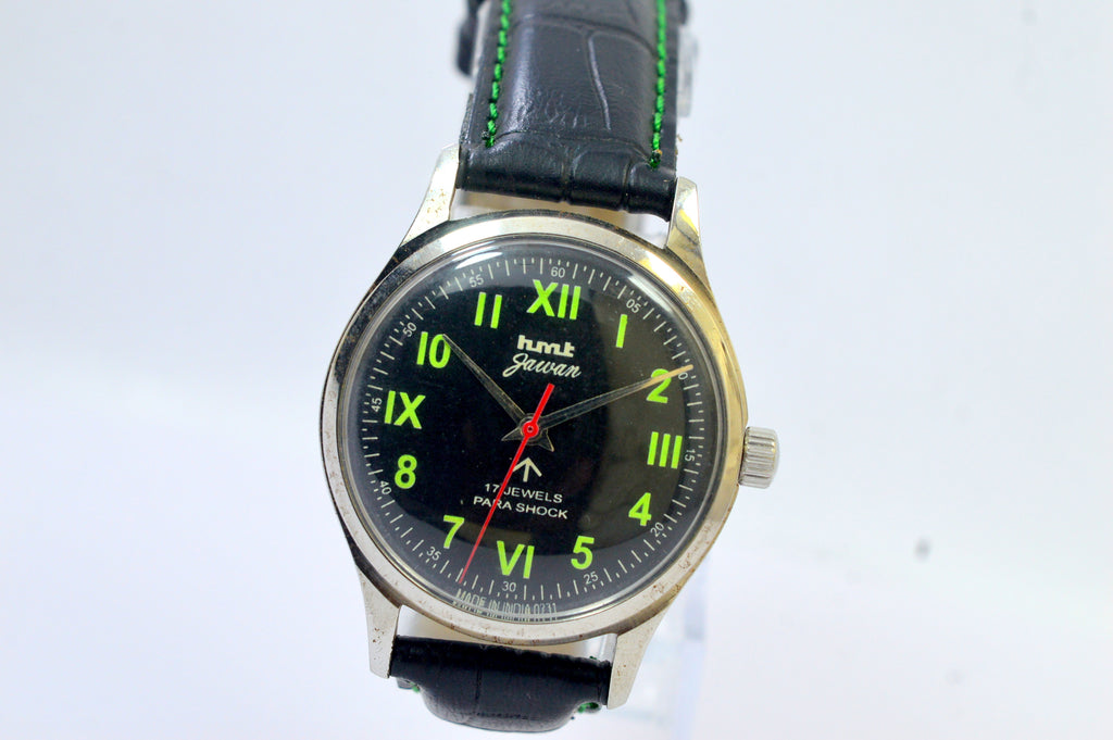 Hmt Jawan Black Dial 17 Jewels Analog Wrist Watch For Men