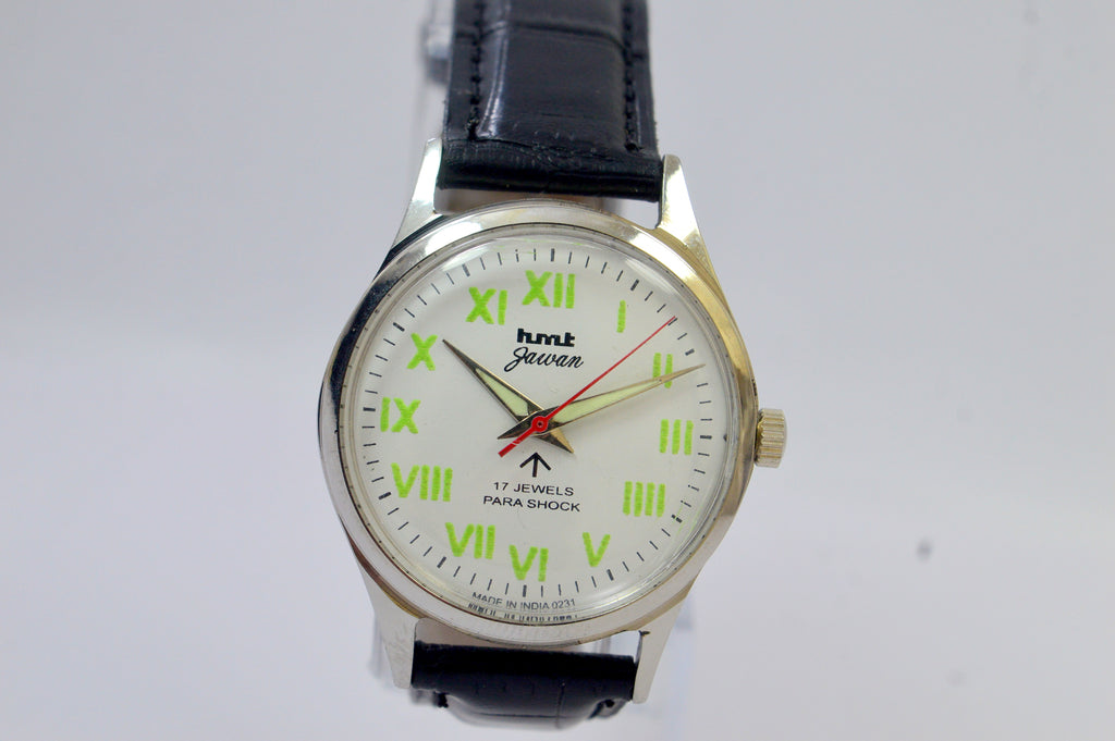 Hmt Jawan White Dial 17 Jewels Analog Wrist Watch For Men