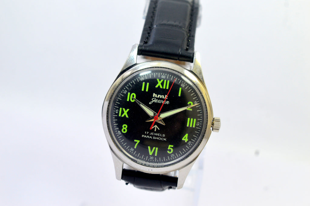 Hmt Jawan Black Dial 17 Jewels Analog Wrist Watch For Men