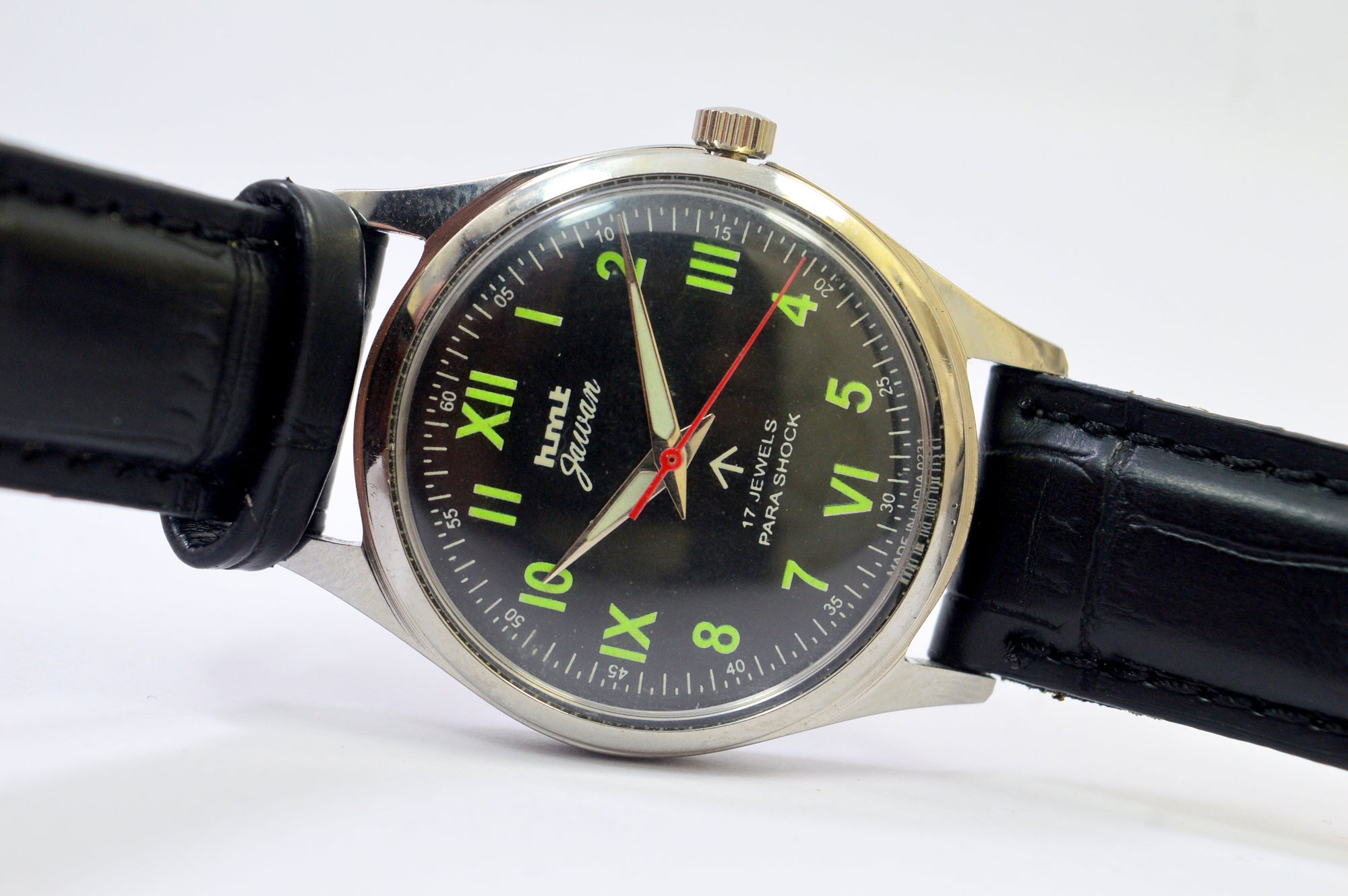 Hmt Jawan Black Dial 17 Jewels Analog Wrist Watch For Men