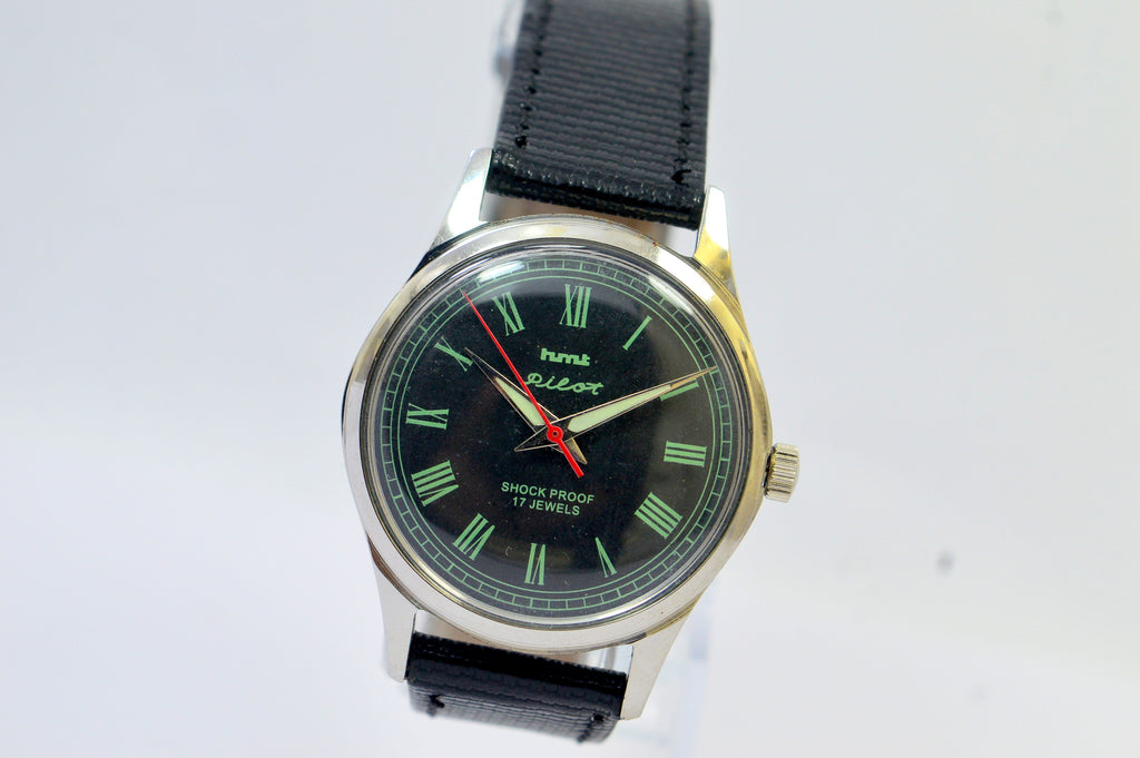 Hmt Pilot Black Dial 17 Jewels Analog Wrist Watch for Men