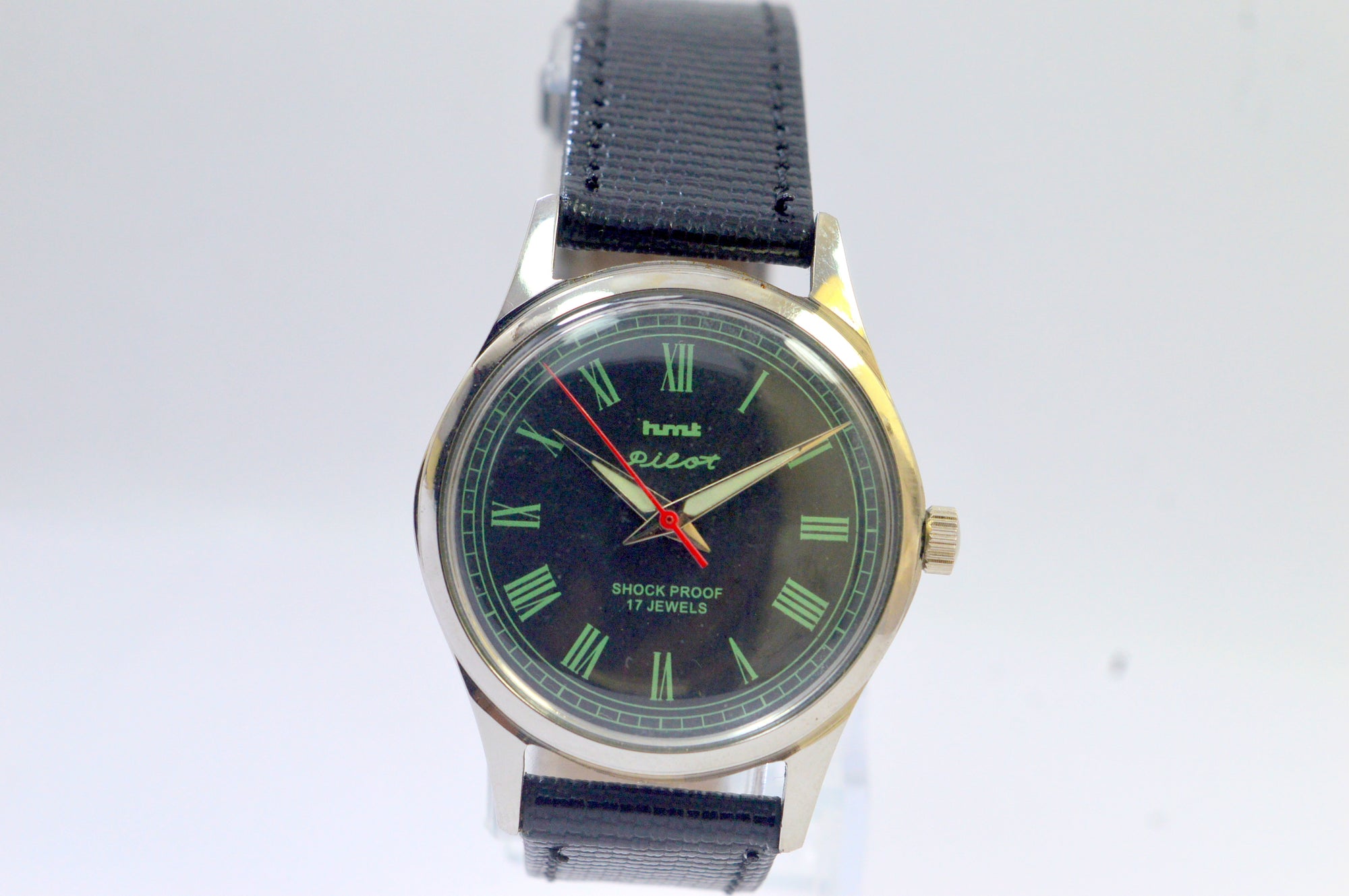 Hmt Pilot Black Dial 17 Jewels Analog Wrist Watch for Men