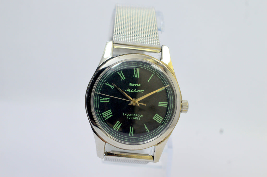 Hmt Pilot Black Dial 17 jewels Analog Wrist Watch For Men