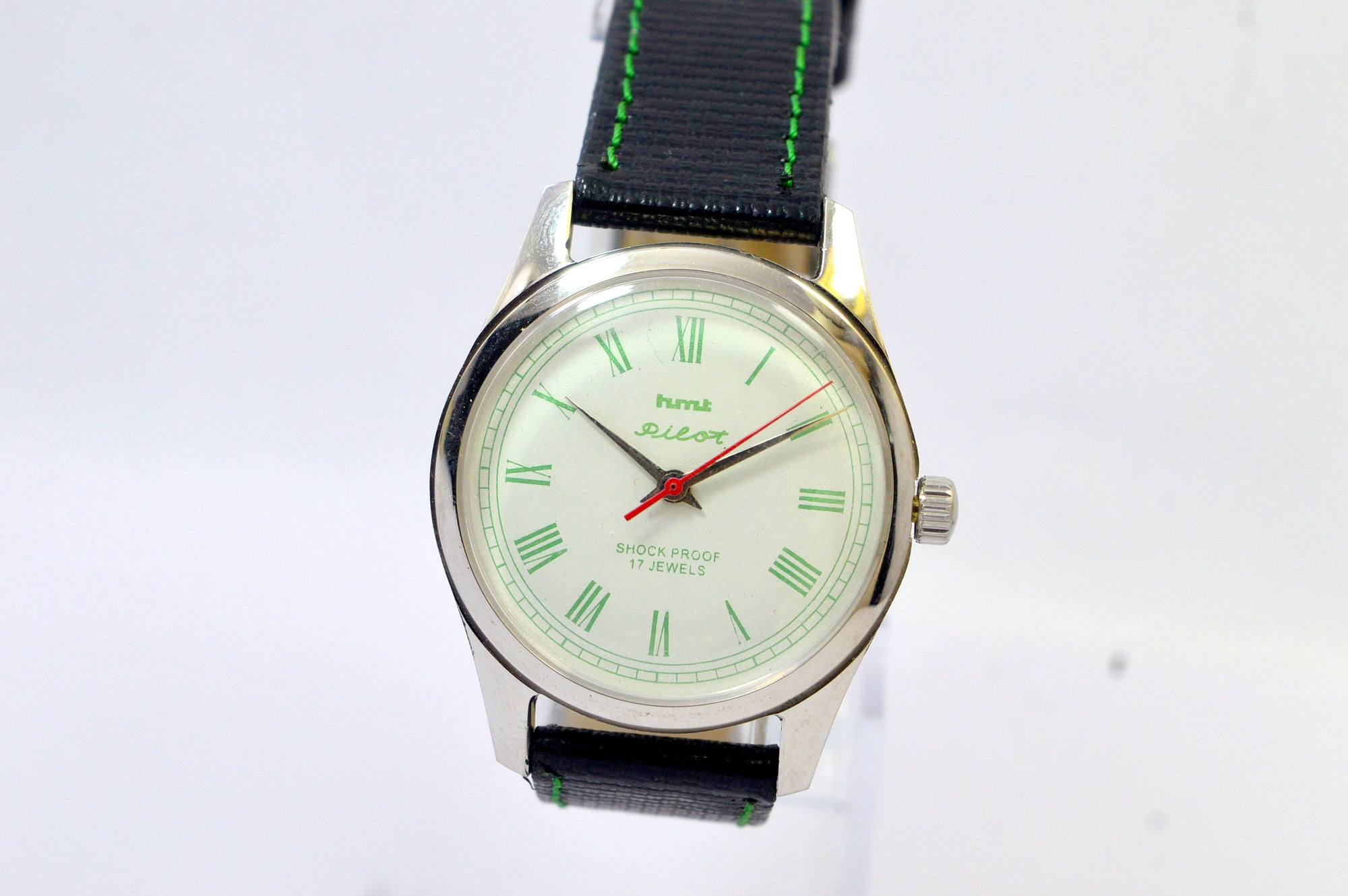 Hmt Pilot White Dial 17 Jewels Analog Wrist Watch For Men