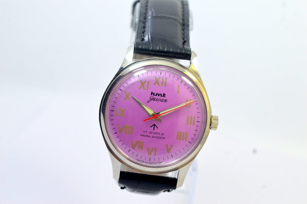 Hmt Jawan Pink Dial 17 Jewels Analog Wrist Watch For Mens