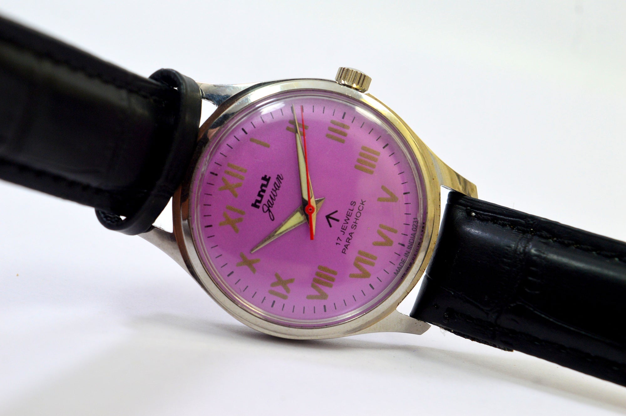 Hmt Jawan Pink Dial 17 Jewels Analog Wrist Watch For Mens