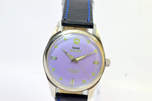 Hmt Pilot Purple Dial 17 Jewels Analog Wrist Watch For Mens
