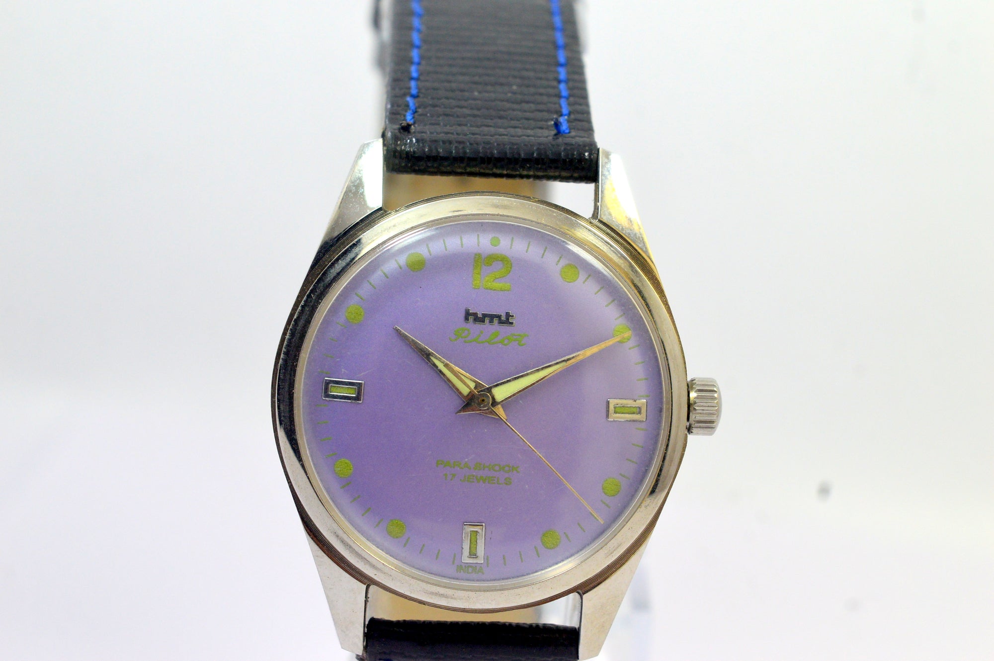 Hmt Pilot Purple Dial 17 Jewels Analog Wrist Watch For Mens