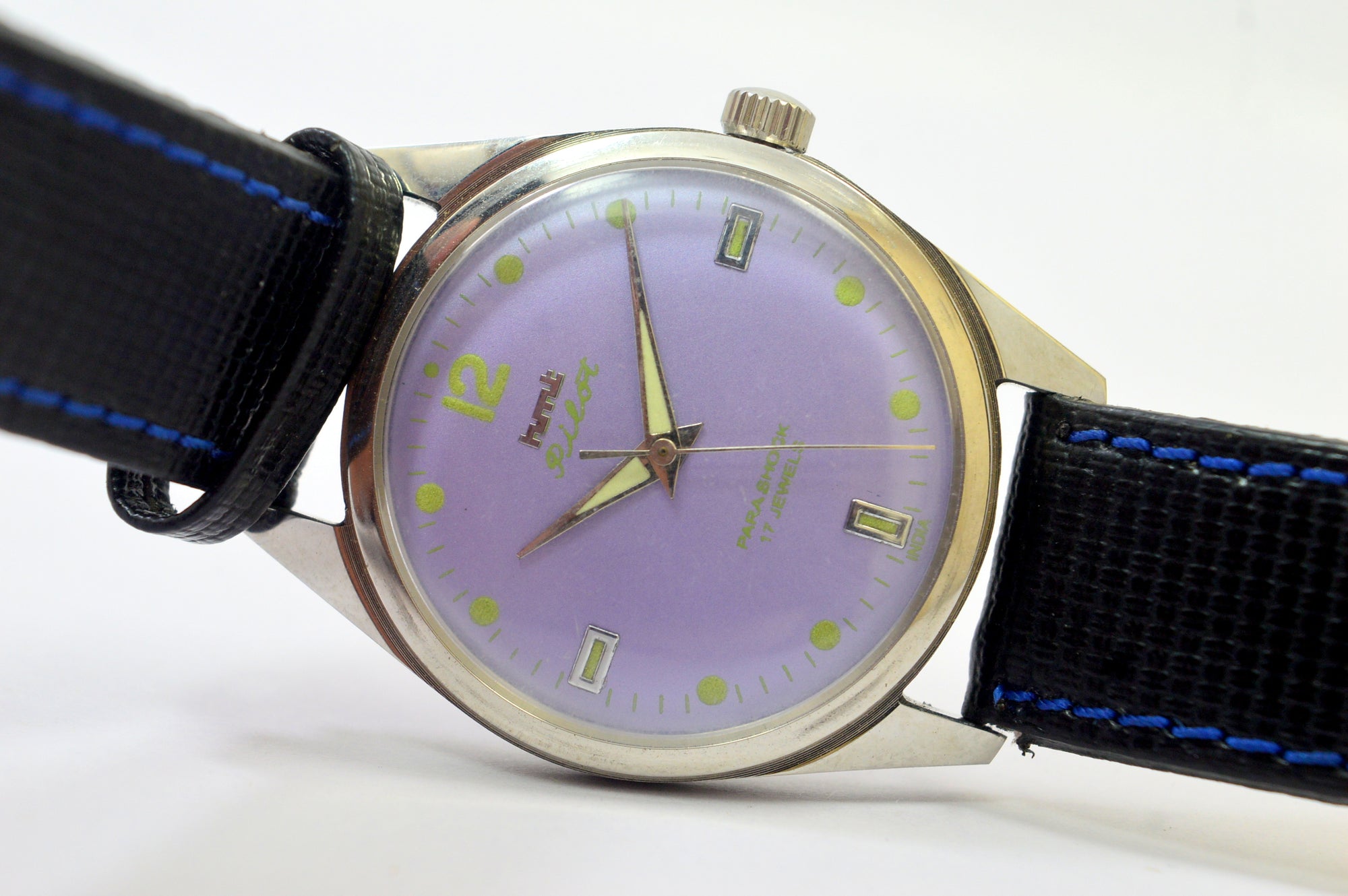 Hmt Pilot Purple Dial 17 Jewels Analog Wrist Watch For Mens