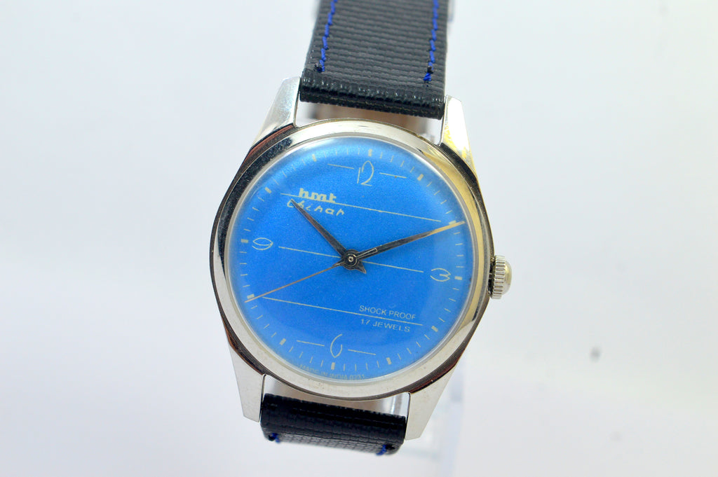 Hmt  Chinar Blue Dial 17 Jewels Analog Wrist Watch For Men