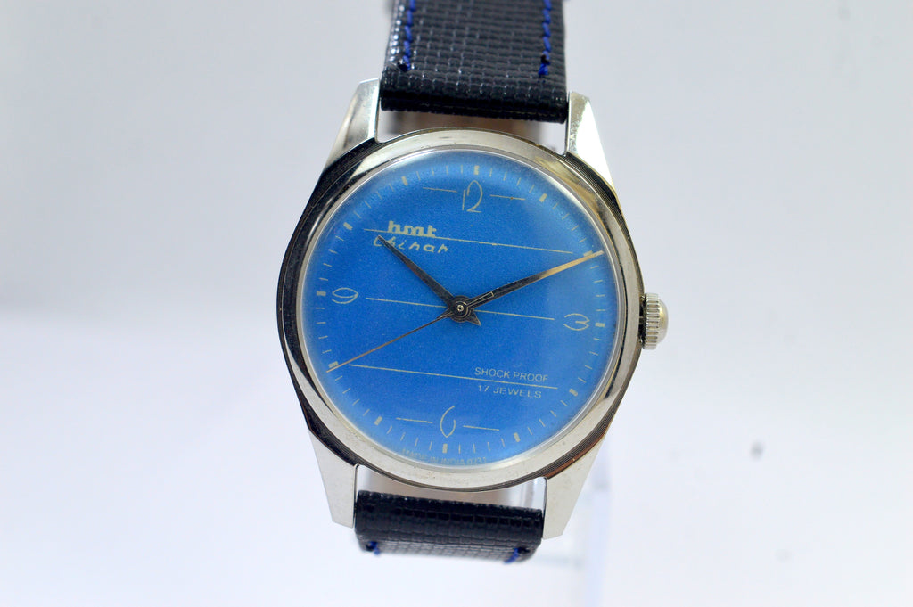 Hmt  Chinar Blue Dial 17 Jewels Analog Wrist Watch For Men