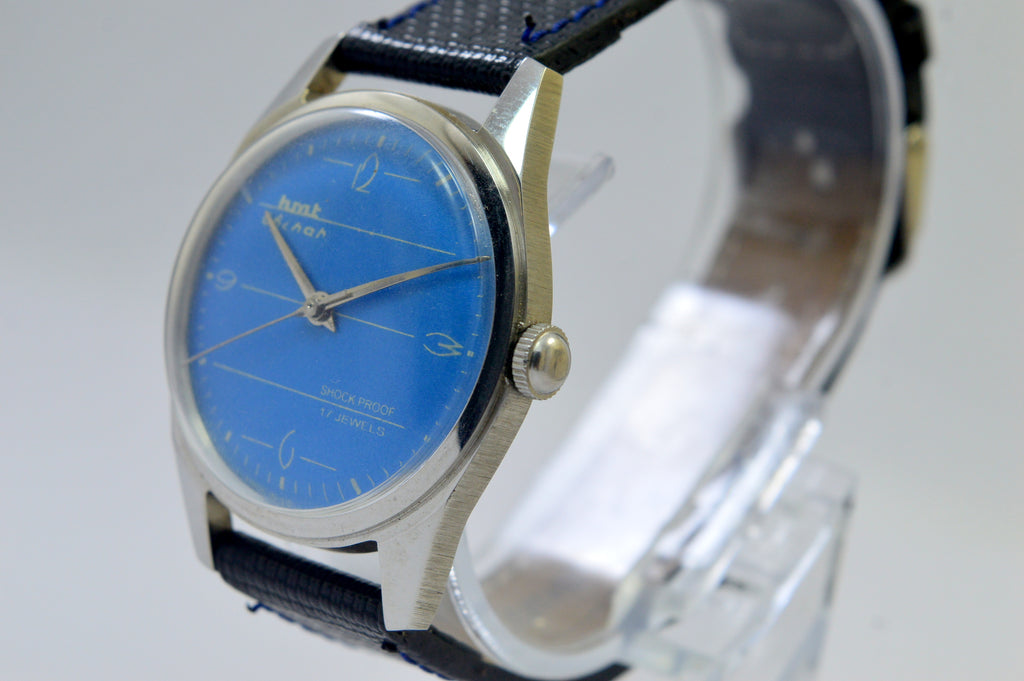 Hmt  Chinar Blue Dial 17 Jewels Analog Wrist Watch For Men