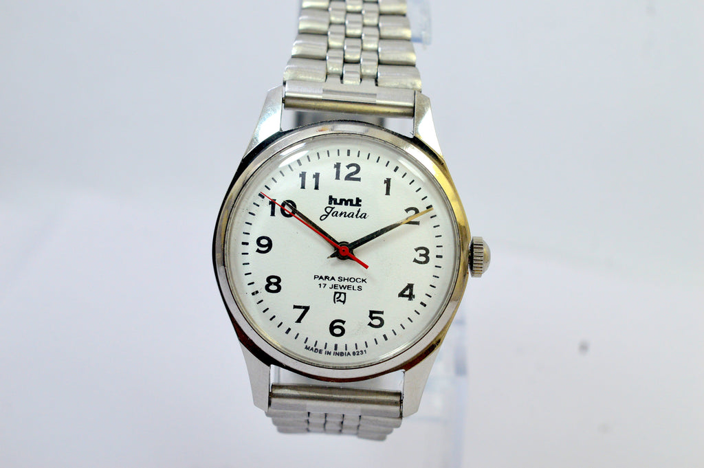 Hmt Janata White Dial 17 Jewels Analog Wrist Watch For Men