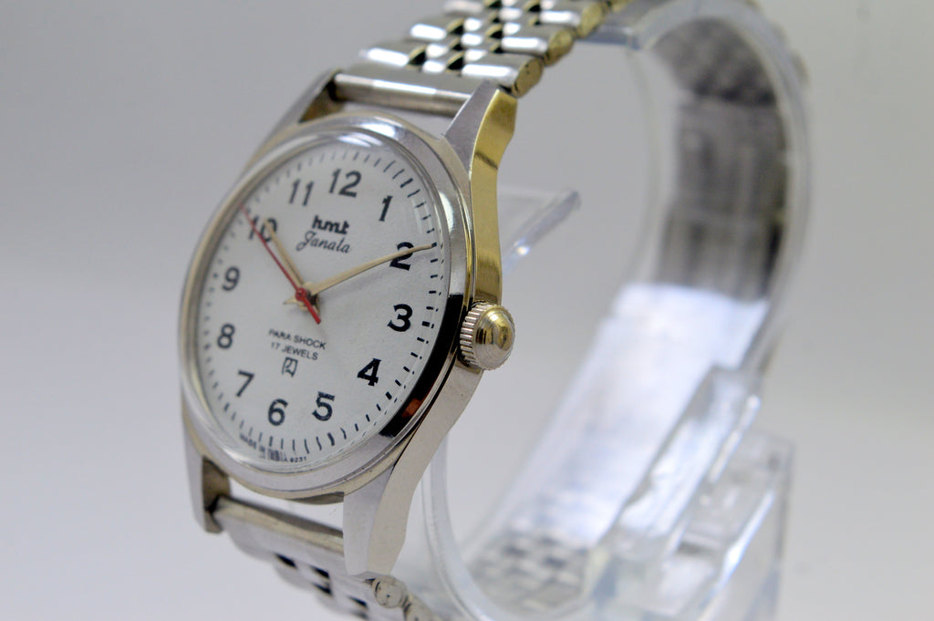 Hmt Janata White Dial 17 Jewels Analog Wrist Watch For Men