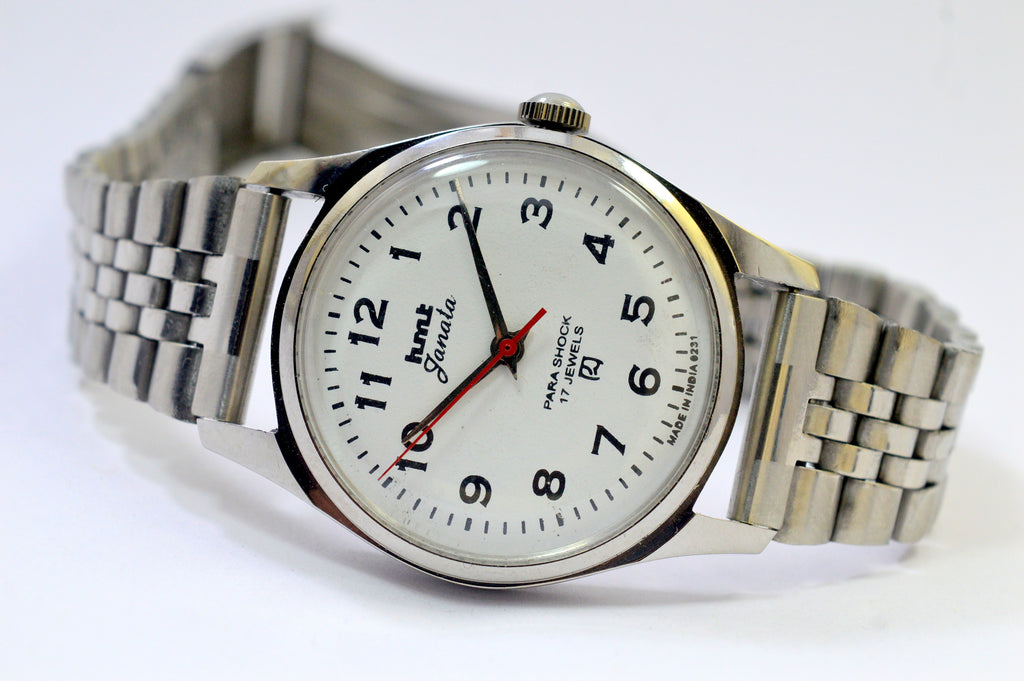 Hmt Janata White Dial 17 Jewels Analog Wrist Watch For Men