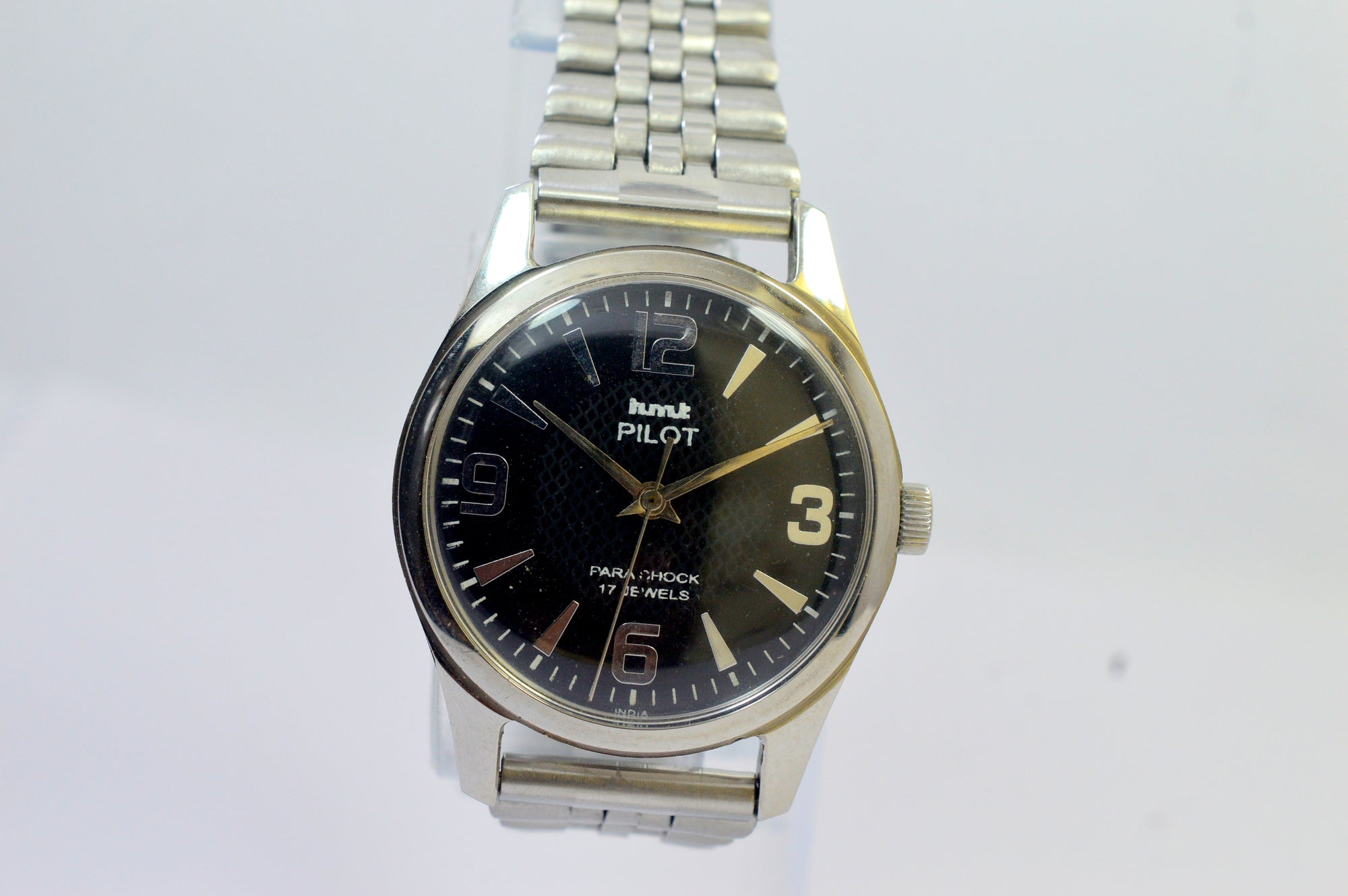 Hmt Pilot Black Dial 17 Jewels Analog Wrist Watch For Men