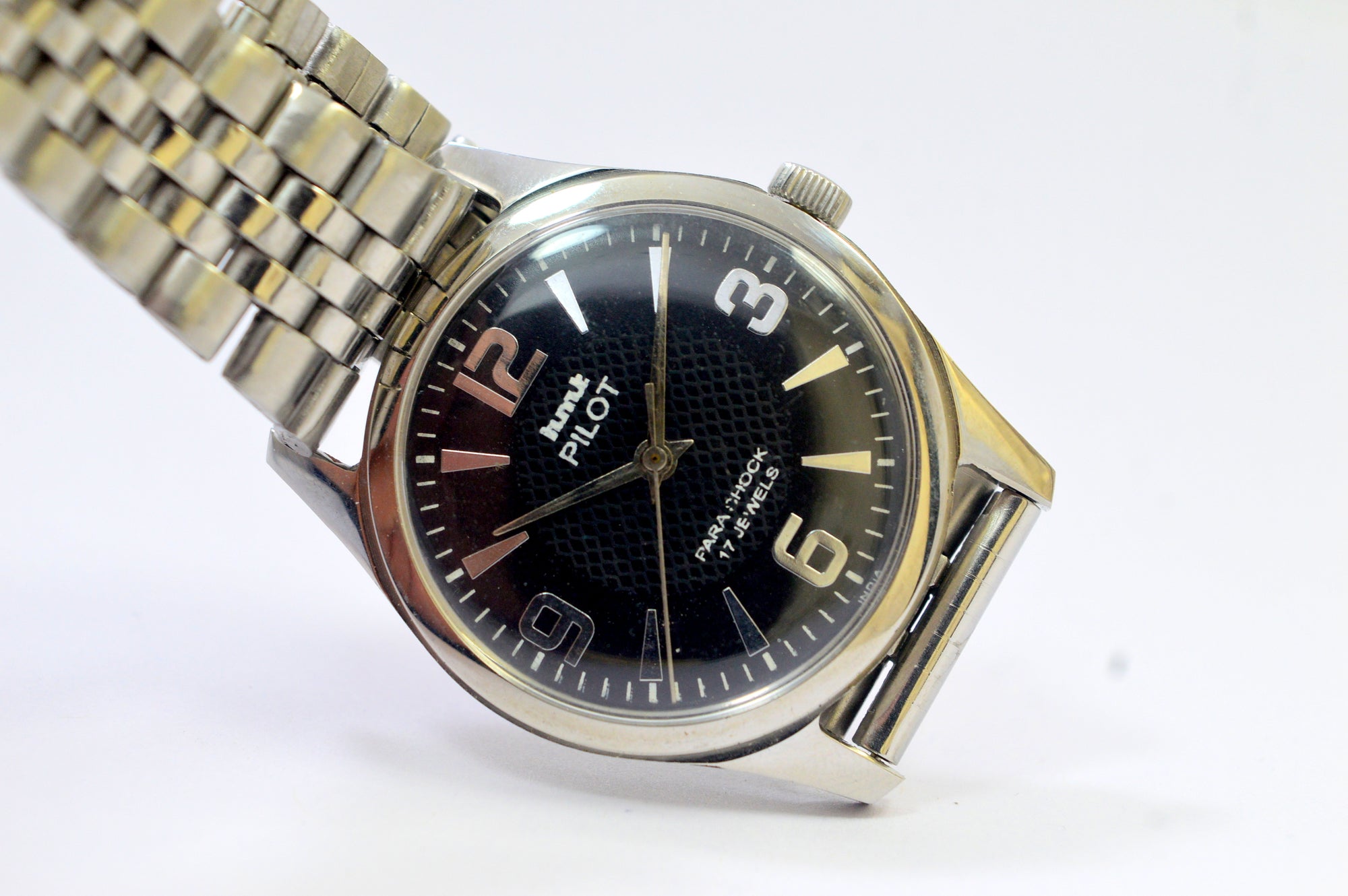 Hmt Pilot Black Dial 17 Jewels Analog Wrist Watch For Men