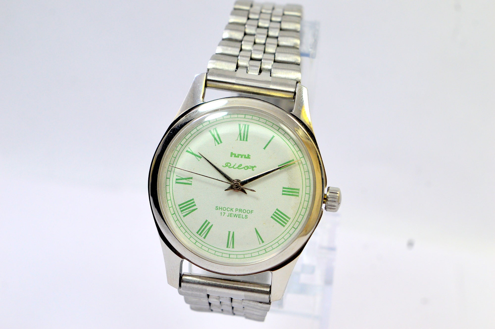 Hmt Pilot White Dial 17 Jewels Analog Wrist Watch For Men