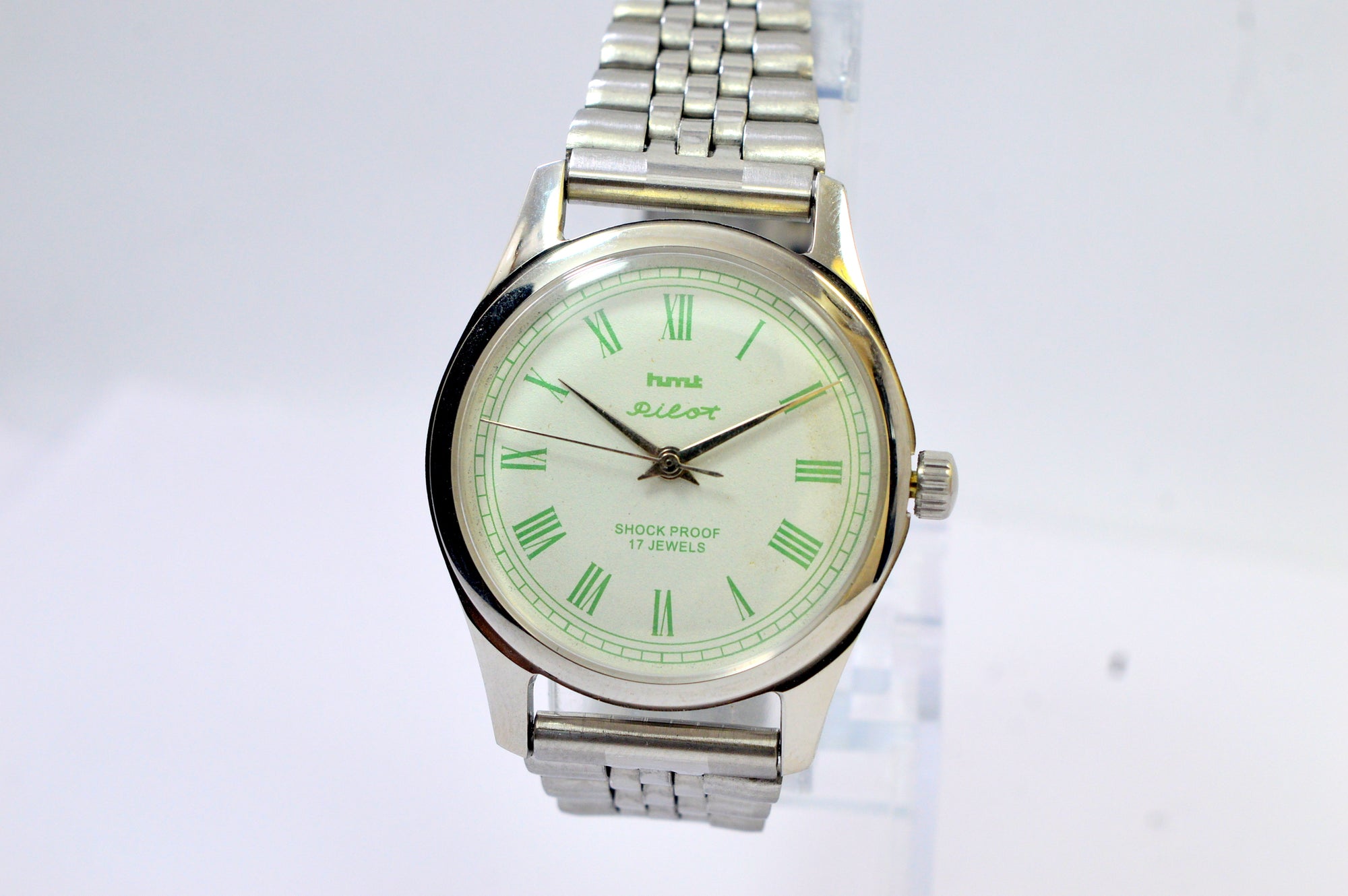 Hmt Pilot White Dial 17 Jewels Analog Wrist Watch For Men